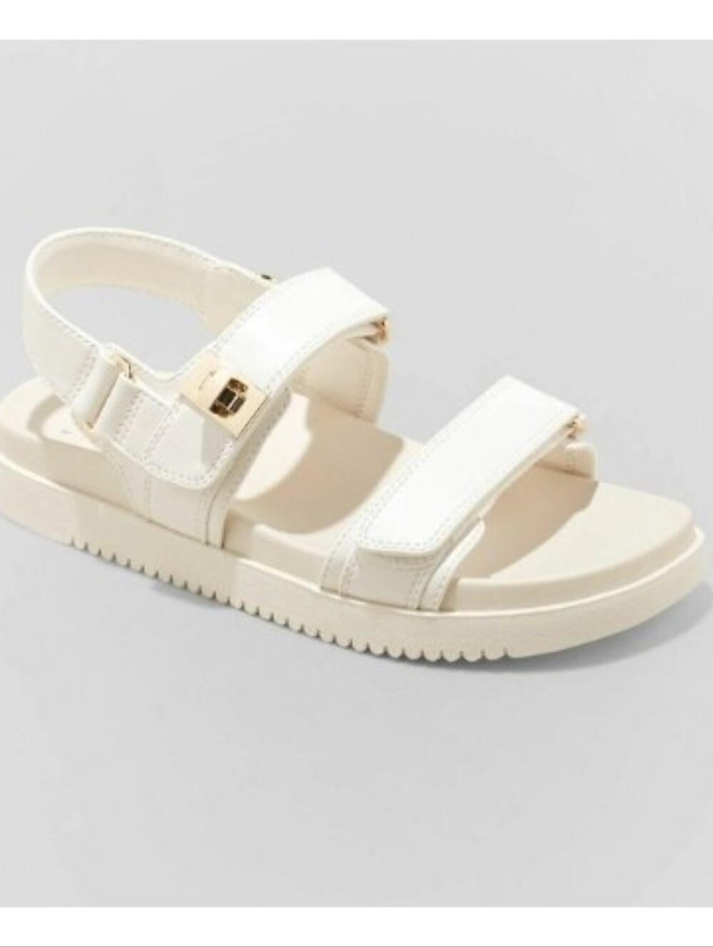 A New Day Women' s Jonie Ankle Strap Footbed Sandals,  Off-White